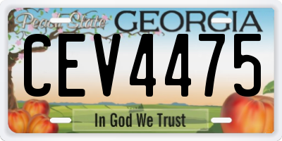 GA license plate CEV4475