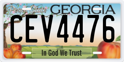 GA license plate CEV4476