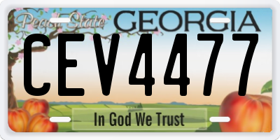 GA license plate CEV4477