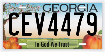 GA license plate CEV4479