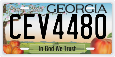GA license plate CEV4480