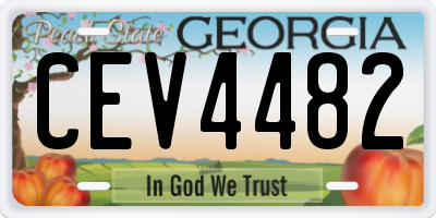 GA license plate CEV4482