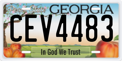 GA license plate CEV4483