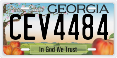 GA license plate CEV4484