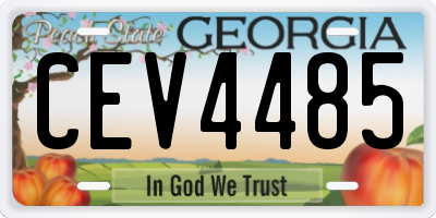 GA license plate CEV4485