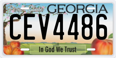 GA license plate CEV4486