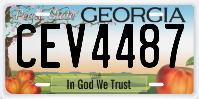 GA license plate CEV4487