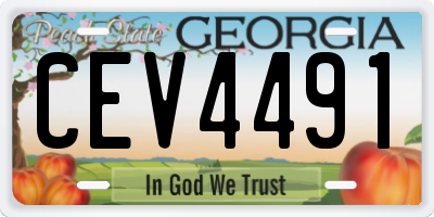 GA license plate CEV4491