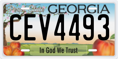 GA license plate CEV4493