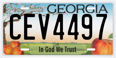 GA license plate CEV4497