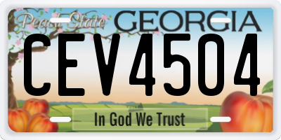GA license plate CEV4504