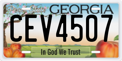 GA license plate CEV4507