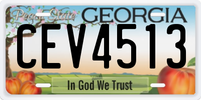 GA license plate CEV4513