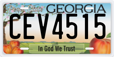 GA license plate CEV4515
