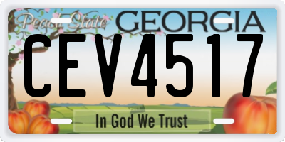 GA license plate CEV4517