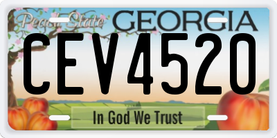 GA license plate CEV4520