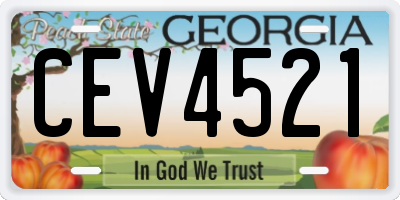 GA license plate CEV4521