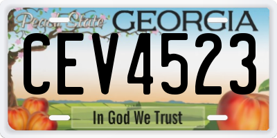 GA license plate CEV4523