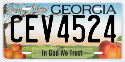 GA license plate CEV4524