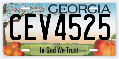 GA license plate CEV4525