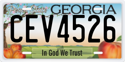 GA license plate CEV4526