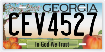GA license plate CEV4527
