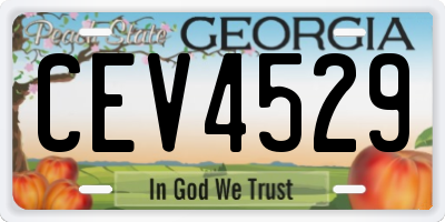 GA license plate CEV4529