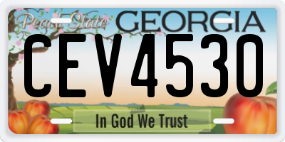 GA license plate CEV4530