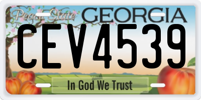 GA license plate CEV4539