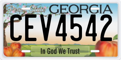 GA license plate CEV4542