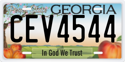 GA license plate CEV4544