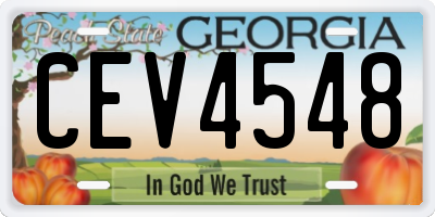 GA license plate CEV4548