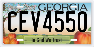 GA license plate CEV4550