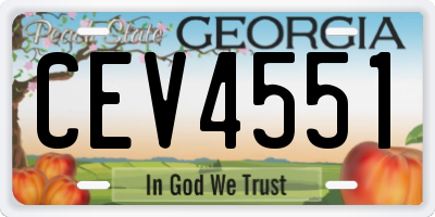 GA license plate CEV4551