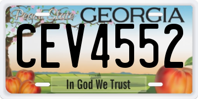 GA license plate CEV4552