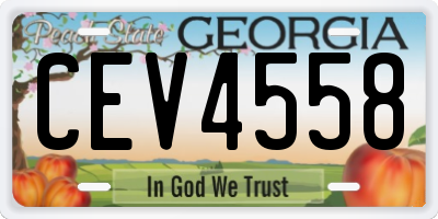 GA license plate CEV4558