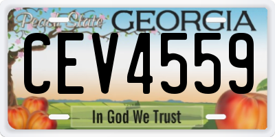 GA license plate CEV4559