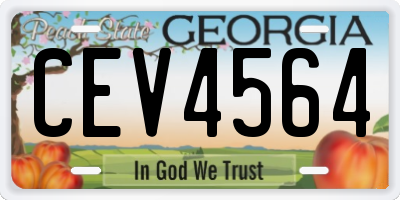 GA license plate CEV4564