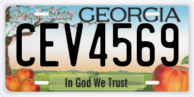 GA license plate CEV4569