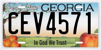 GA license plate CEV4571