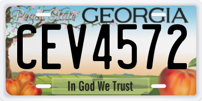 GA license plate CEV4572