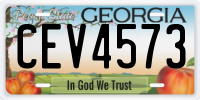 GA license plate CEV4573