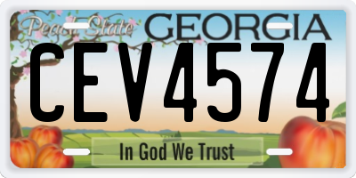 GA license plate CEV4574