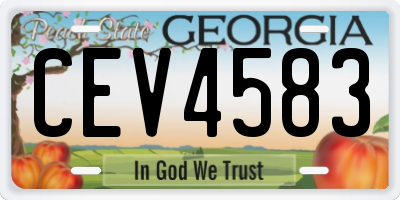 GA license plate CEV4583