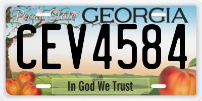 GA license plate CEV4584