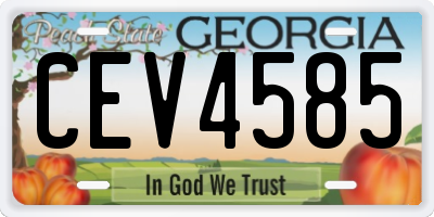 GA license plate CEV4585