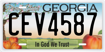 GA license plate CEV4587