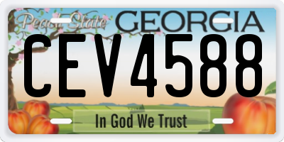GA license plate CEV4588