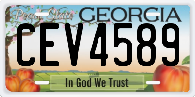 GA license plate CEV4589