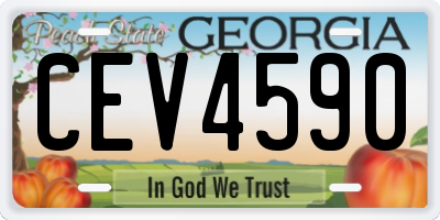 GA license plate CEV4590